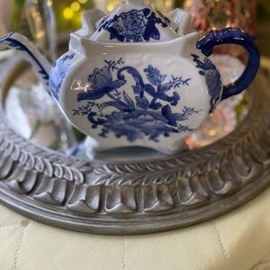 Bombay Blue & White Ceramic Teapot Display Piece